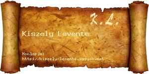 Kiszely Levente névjegykártya