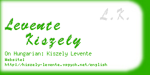 levente kiszely business card